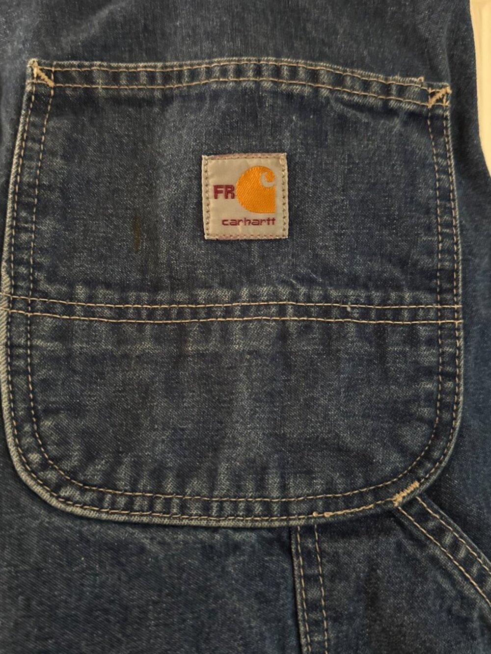 Carhartt FR Loose Fit Jeans Mens 40x34 Blue Medium Wash Utility Denim BD0013-FRM - Picture 9 of 10